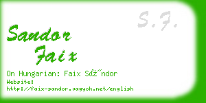 sandor faix business card